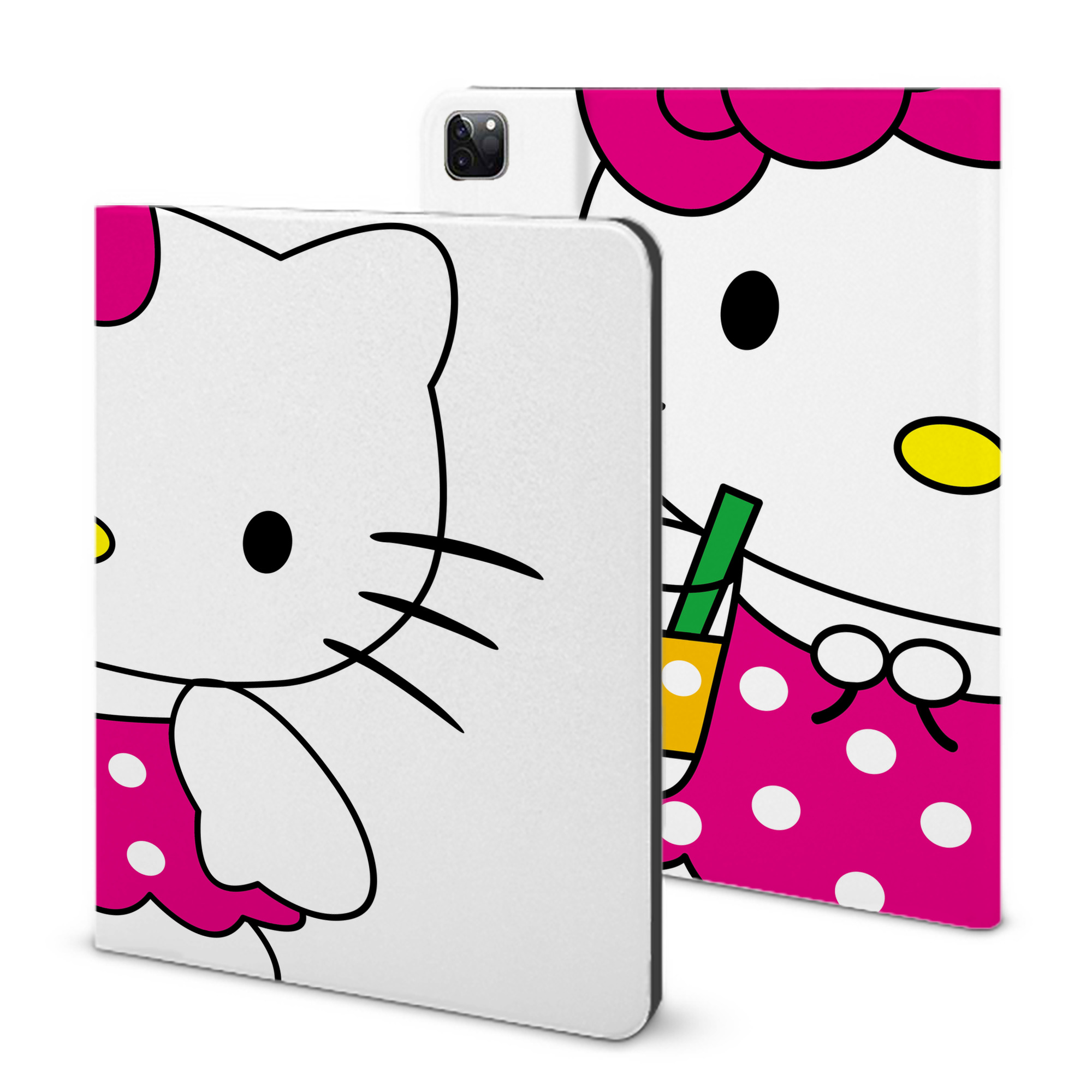 （画像用） Hello Kitty ハローキティ IPad ケース ブック型 PUレザー TPU 耐衝撃 軽量 薄型 ペン収納なし 全面保護 IPad 各モデル対応